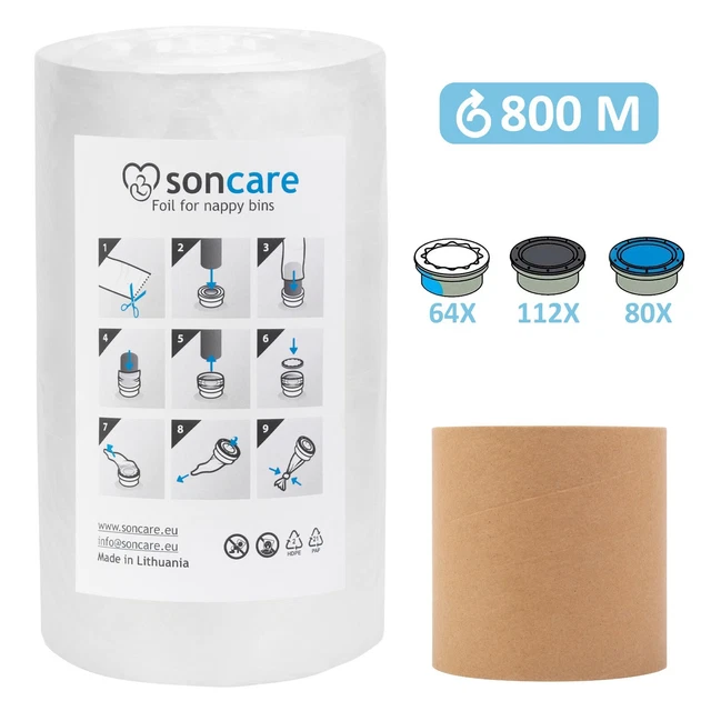 de Soncare Foil pour poubelles à couches Tommee Tippee/Sangenic /Soncare 100m