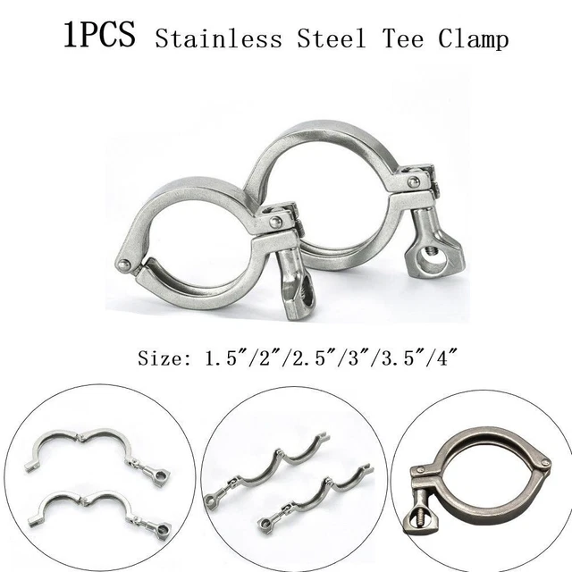 Sanitaire Tri Clamp Serrage Attaches Hygiénique Poli SS304 Acier Inoxydable