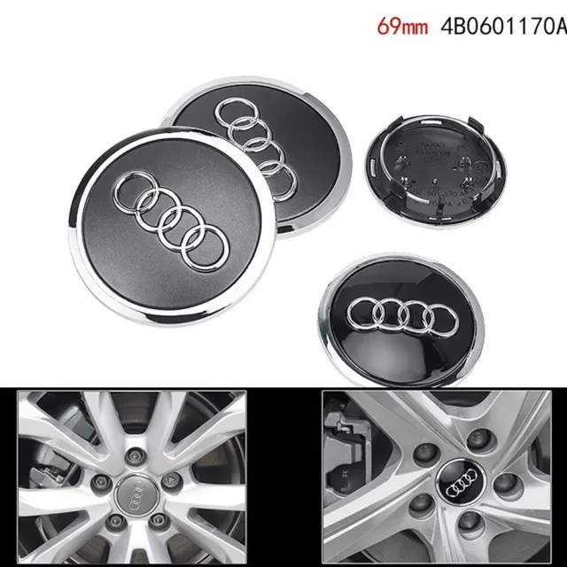 4x Für Audi Felgendeckel Nabenkappen Alufelge Wheel Cap Badge 69mm 4B0601170A