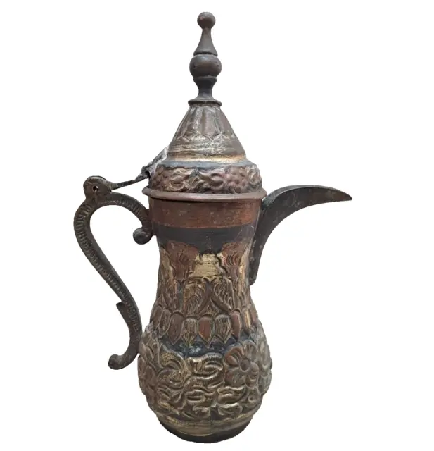 Dallah Copper Vintage Coffee Hammered Decorative Arabic Brass Antique Old Vtg