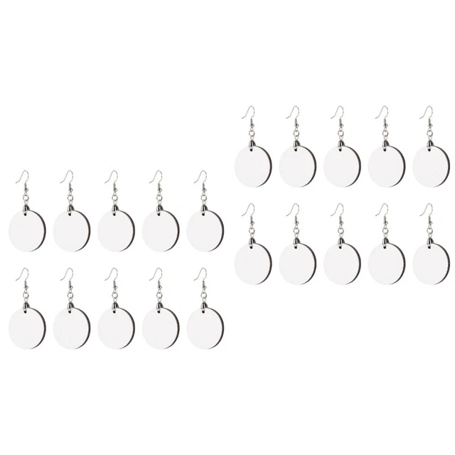 10 Pairs Round Heat Transfer Earrings Sublimation Party Women Blank Jewelry