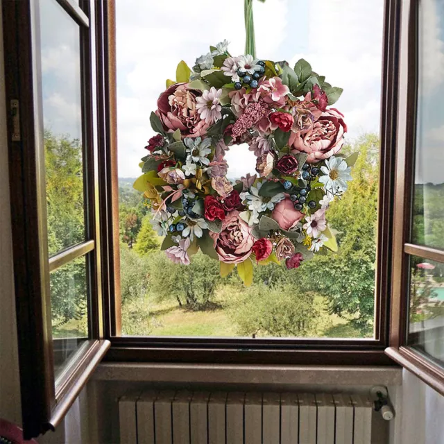 Large Artificial Front Door Wreath Peony Flower Wedding Party Decor Garland Wall