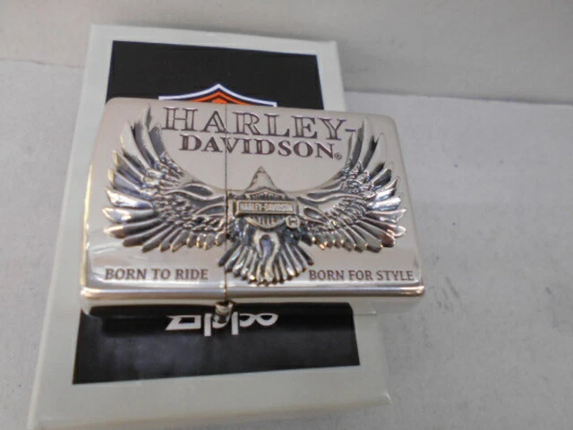 Zippo 2022 Harley-Davidson Eagle Silver Finish Oil Lighter w/ Box Unused