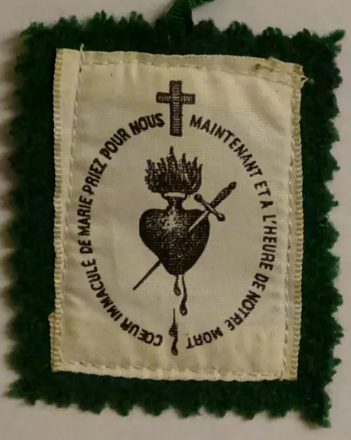 Vintage FABRIC SCAPULAR OF THE IMMACULATE HEART OF MARY - ON BOTH SIDES 3