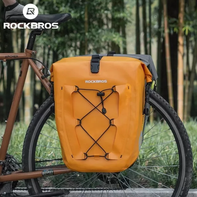 ROCKBROS Waterproof Bicycle Rear Rack Pannier Bag 25L MTB Bike Storage Trunk Bag 3