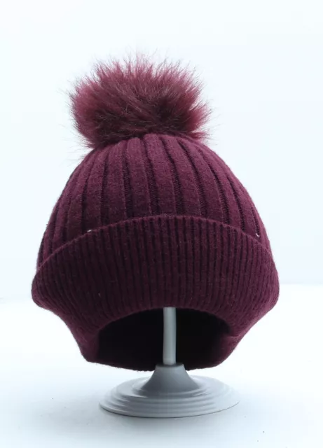 Primark Girls Purple Viscose Bobble Hat One Size