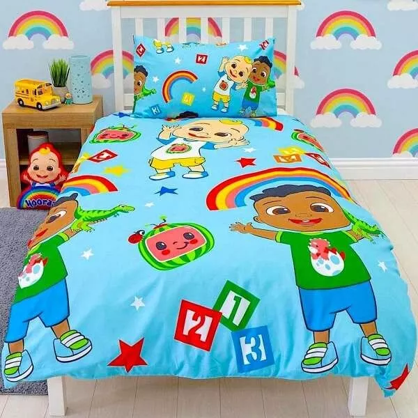 Official Cocomelon Reversible 2-in-1 Character Single Duvet Cover Bedding