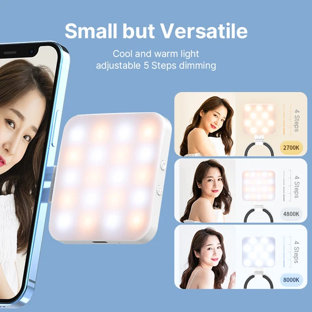 Cámara portátil ligera y luz de video plegable para teléfono móvil luz de relleno