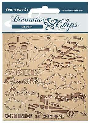 Chips decorativos Stamperia 5.5"X5.5""-Sir Vagabond Aviator Aviatio 5993110022619