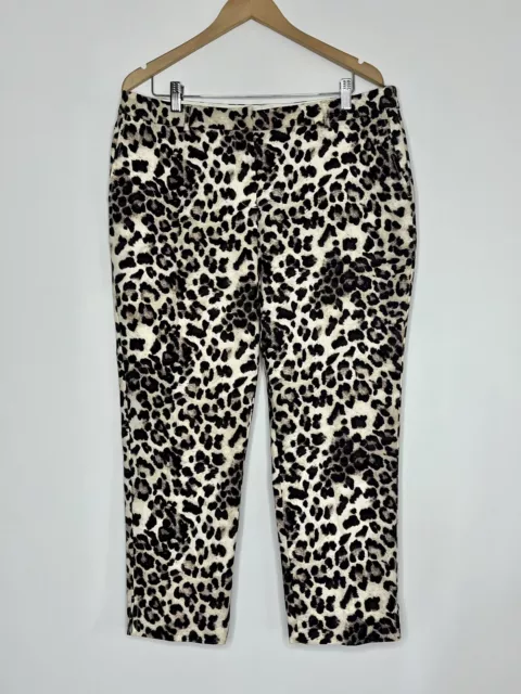 Sportscraft Signature Size 16 Women's Pants Leopard Cheetah Stretch Capri Pocket