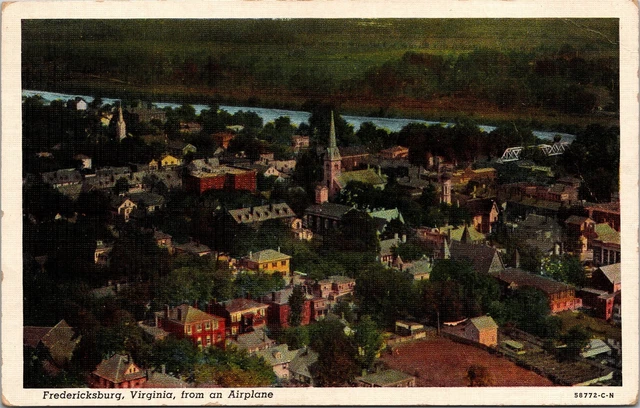 Fredericksburg Virginia From An Airplane VA Unposted Postcard