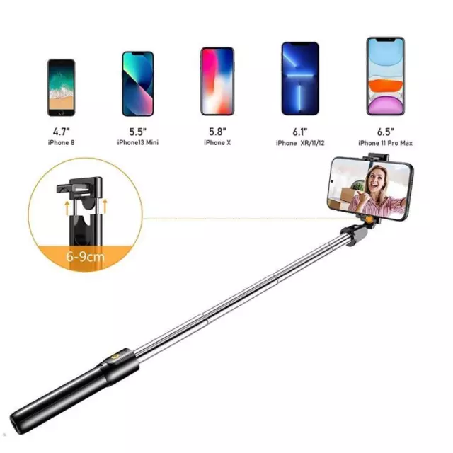 Bastone Selfie Stick Asta Tripode Treppiedi Bluetooth Allungabile 103Cm 360° .. 3