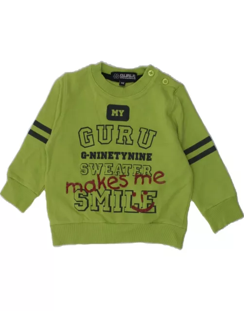 GURU Baby Boys Graphic Sweatshirt Jumper 6-9 Months Green Cotton KZ06