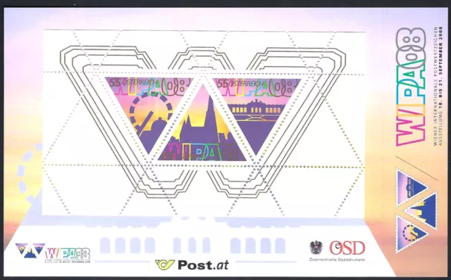 Österreich 2008: Kleinbogen postfrisch MiNr.: AT BL46; ANK:BL53 WIPA 2008–Silber