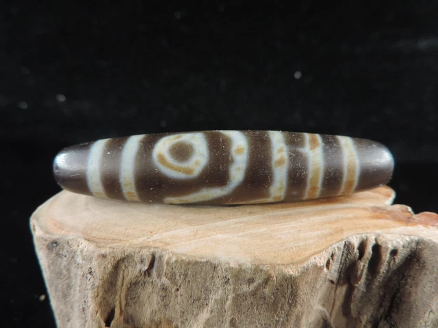 Energy Ancient Tibetan Old Agate Dzi Bead Amulet for Pendant 2 Eyes Gzi Beads F2