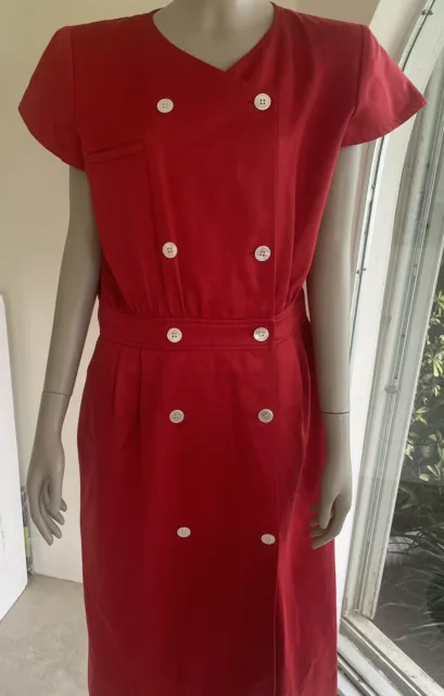 Valentino Miss V Women’s Red  Dress Size Italian  46  Vintage