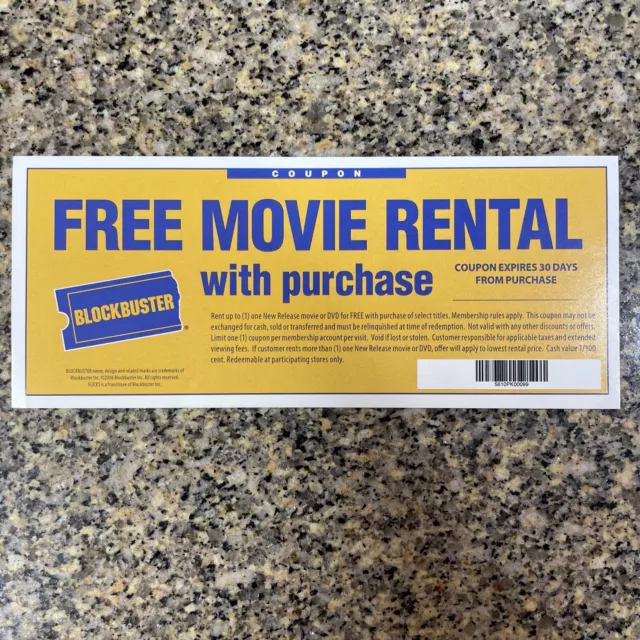 Blockbuster Video Free Video Movie Rental Coupon