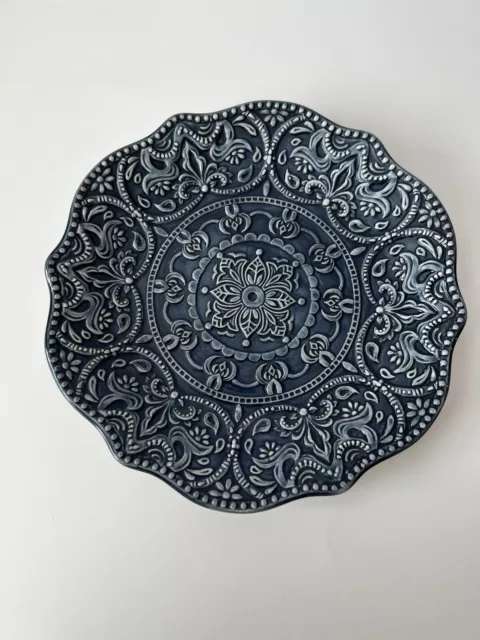 Pier 1 Chateau Clair Scalloped Blue 8.5” Salad Appetizer Plate