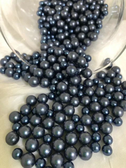 Navy Blue Pearl Confetti, Table Pearl Scatters, vintage vase filler pearls