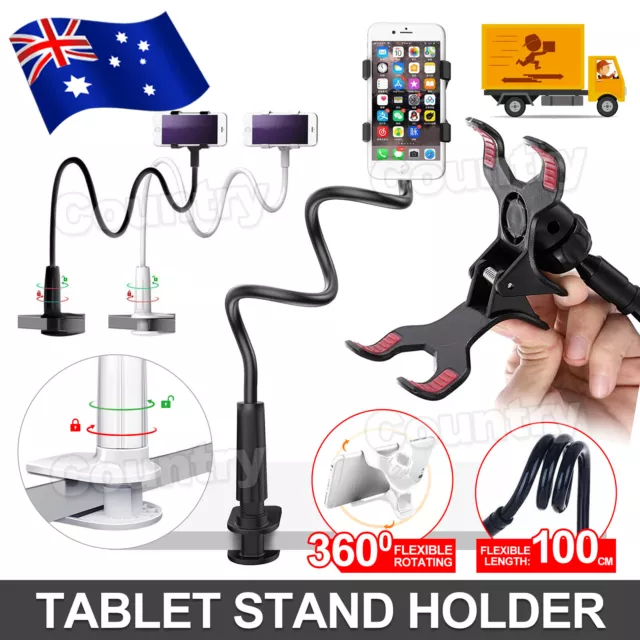 360°Rotating Tablet Stand Holder Lazy Bed Desk Mount For iPad Air iPhone Samsung