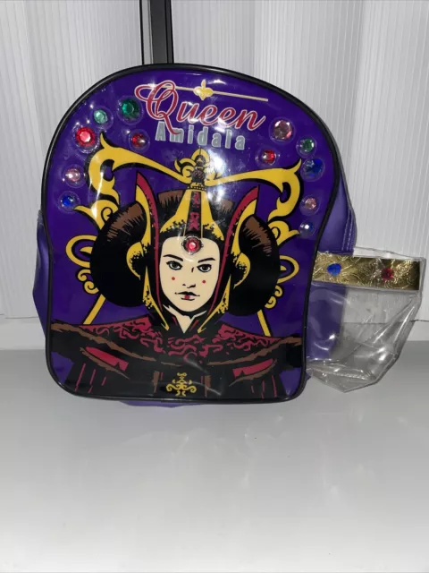 Vintage  Star Wars  Queen Amidala  Purple  Jeweled  Vinyl  Mini Backpack