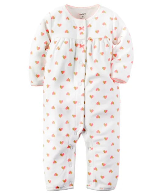 Carter's NWT 9M Infant Girl Fleece Jumpsuit Coverall