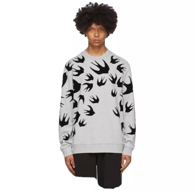 Alexander Mcqueen Grey Swallow Sweatshirt