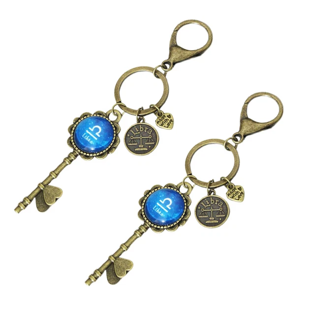 2 Pcs Constellations Keychains Key Rings Key Holder Purse Manual 8