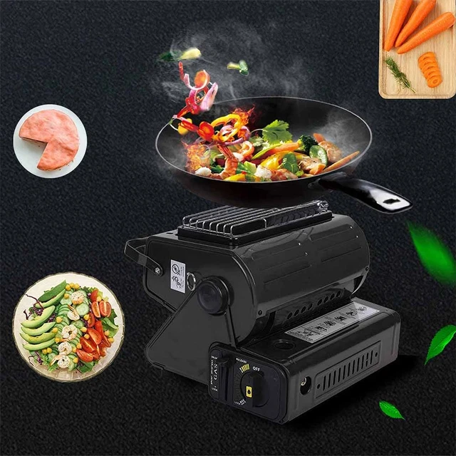 2in1 Tragbare Gasheizung 1,3KW Camping Butan Gas Kocher Keramik Heizung Heater 2