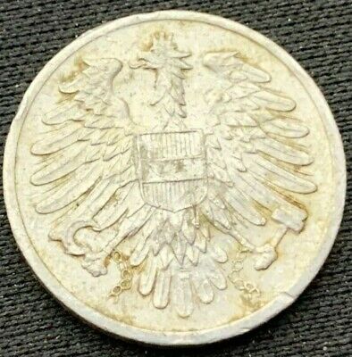 1966 Austria 2 Groschen Coin AU    Aluminum    #K667 2