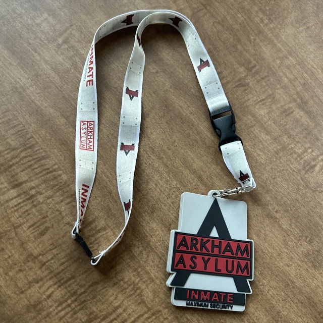Arkham Asylum Inmate Lanyard ID Badge Holder Keychain Cosplay DC Batman Harley Arkham Asylum Inmate Lanyard ID Badge Holder Keychain Cosplay DC Batman Harley