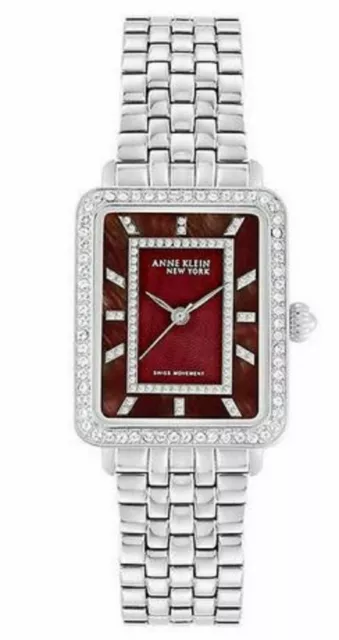 $180 MSRP | Anne Klein Women’s Crystal Accented Silver Ladies Watch 12/2333BMSV