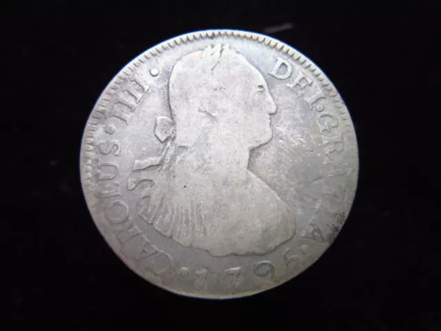 Guatemala Spanish 2 Reales 1795 Ng M Silver Spain Carolus Iiii 2546# Coin