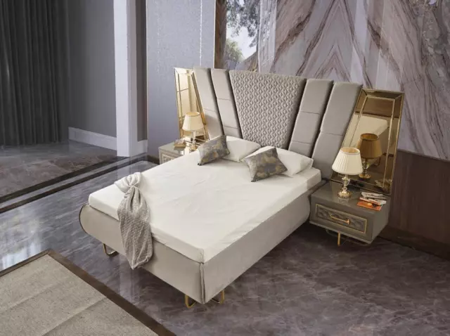 Luxe Chambre à Coucher Table de Chevet Lits Lit 3tlg. Set Complet Design 3