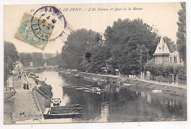 joinville-le-pont , l'ile farnac et quai de la marne