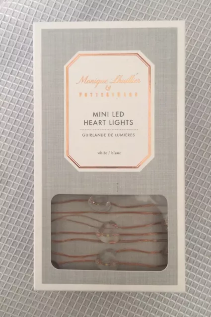 Pottery Barn Monique Lhuillier Heart String Lights LED NEW IN BOX