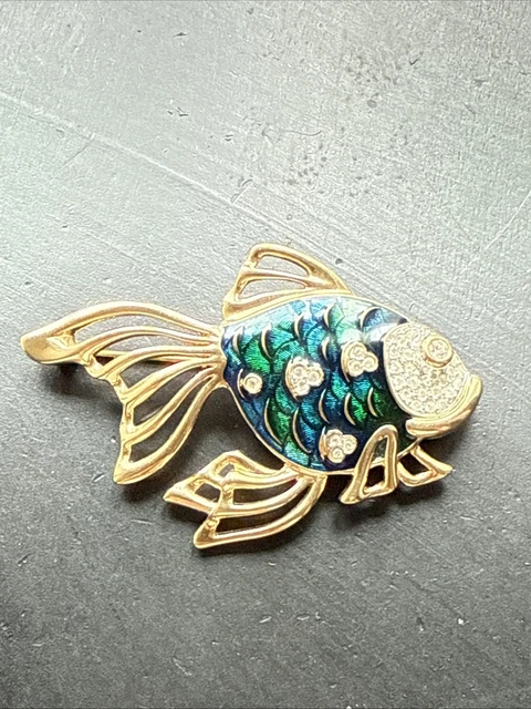 Broche Ancienne Plaqué Or 18k (750) - Art Déco / Nouveau - Perle Créateur