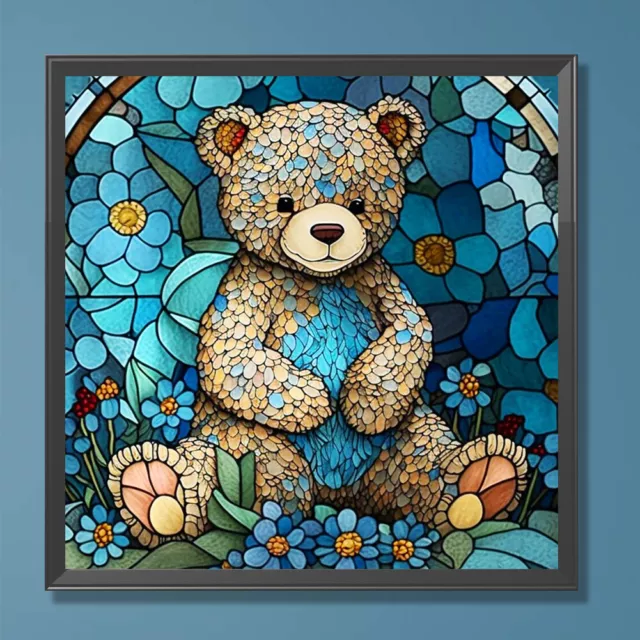 5D DIY FULL Round Drill Diamond Painting Stained Glass Bear Kit  Decor(A7434) $12.42 - PicClick AU