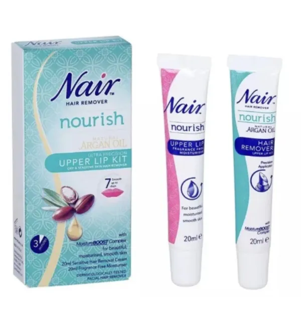 2x Nair Gentle & Effective Upper Lip Face Facial Hair Remover Removal Cream Kit