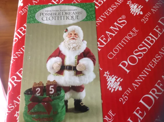 Possible Dreams Clothtique Santa " Countdown to Christmas " NIB