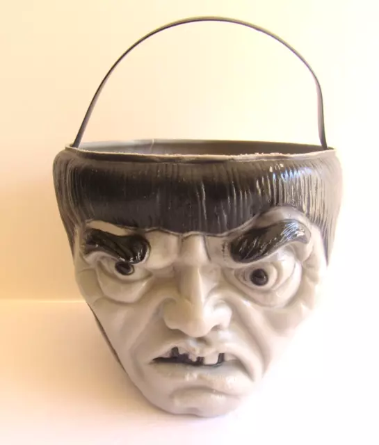 Vintage Empire Halloween Frankenstein Igor Candy Bucket Pail Molded
