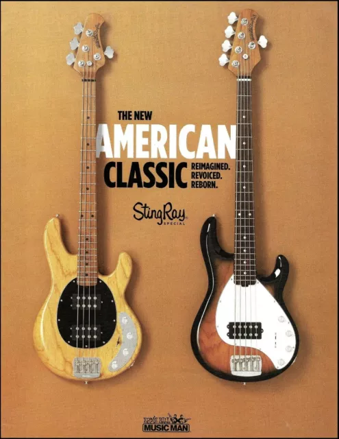 Ernie Ball Music Man Stingray Bass Guitar New 2019 ad 8 x 11 advertisement 2b