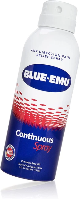 Blue-Emu Pain Relief Spray for Muscle, Joint & Bruises Fast Drying Support w/ Em