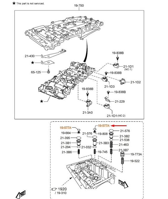 MAZDA CX5 MK2 Transmission Control Valve Snap Ring BV8B21322 NEW