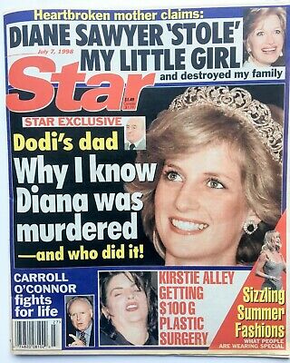 Star Magazine July 7, 1998, Diane Sawyer, Dodi's Dad, Carroll O'Connor, K Alley