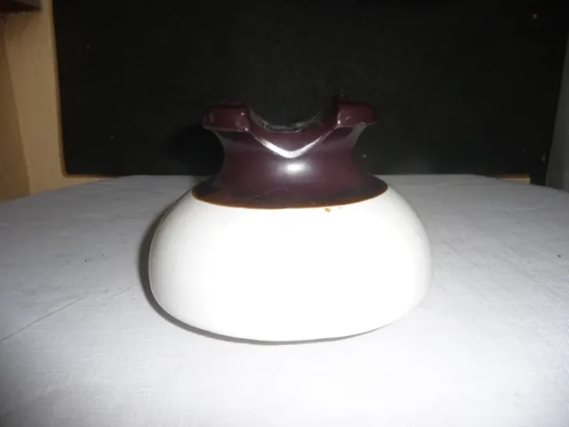 Large Brown And White Porcelain/Ceramic Insulator On A Metal Stand 2
