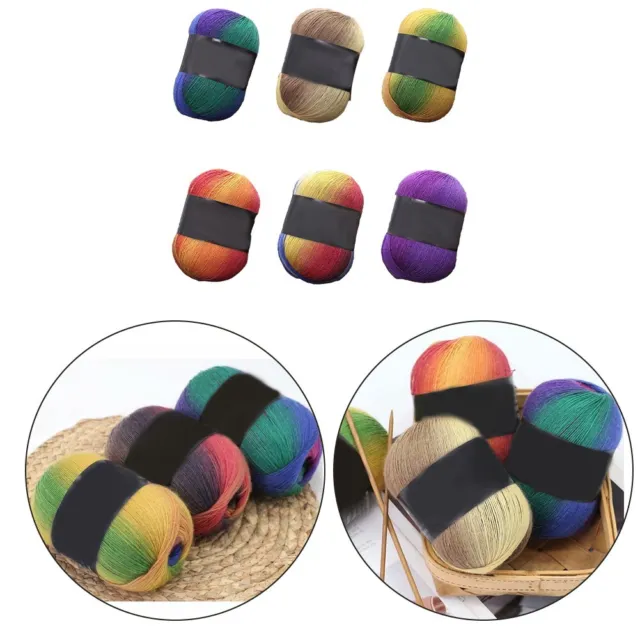 Colorido hilo de lana arco iris acogedor y suave para sombrero tejido a mano bufanda