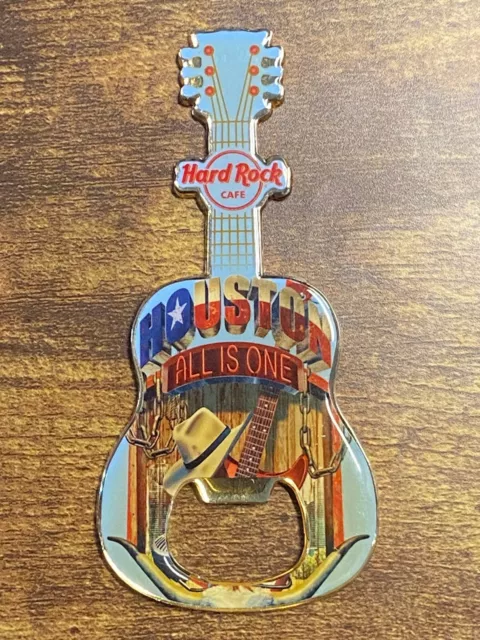 Hard Rock Cafe Houston Magnet Guitar Bottle Opener