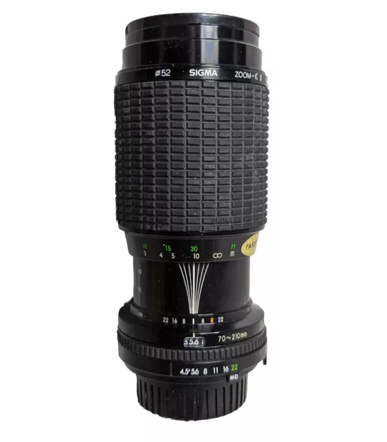 Sigma ZOOM-K II 70- 210mm f:4.5 MF Zoom Lens For Minolta FD Mount - Multi-Coated