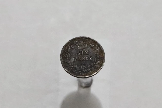 🧭 🇬🇧 Uk Gb 6 Pence 1879 Without Die Number Bull 3244 Die4D B59 #9722